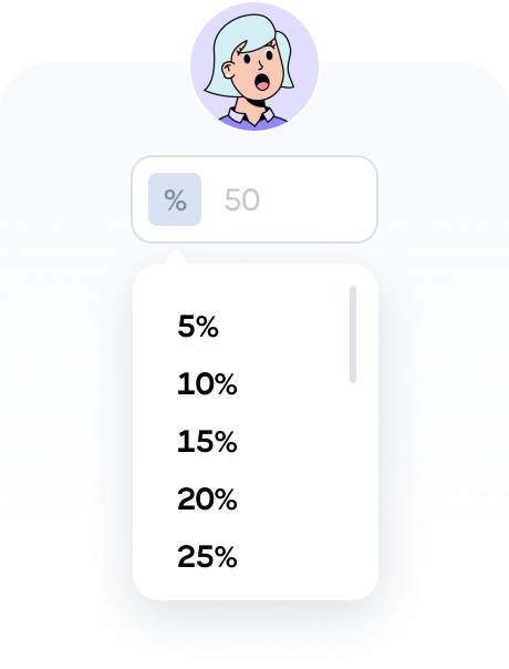 Assign percentages to recipients
